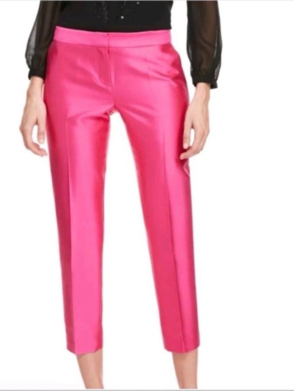 Pink silk Vineyard Vines cropped trousers so cute size 10